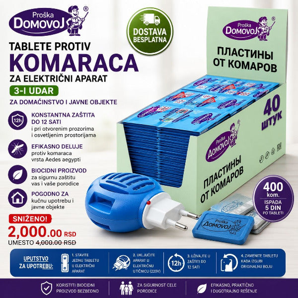 Tablete protiv komaraca Domovoj 3-i udar BOX 400 kom.