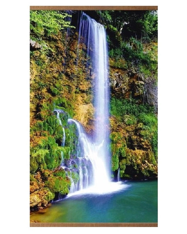 „Kućna vatra“ infracrvena zidna savitljiva grejalica u obliku slika 105 x 60 cm motiv VODOPAD. Zidna grejalica maksimalne snage 500W. Slika koja greje.