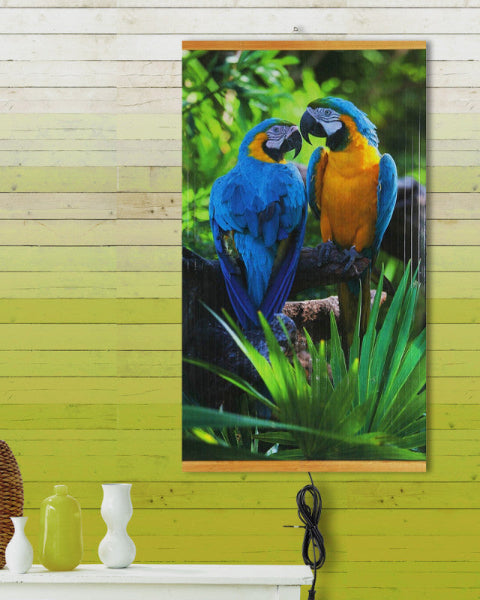 EKO-grejalica „Kućna vatra“ SAVITLJIVA 105 x 60 cm slika PAPAGAJ.
Električne zidne  EKOLOŠKE grejalice u obliku slika